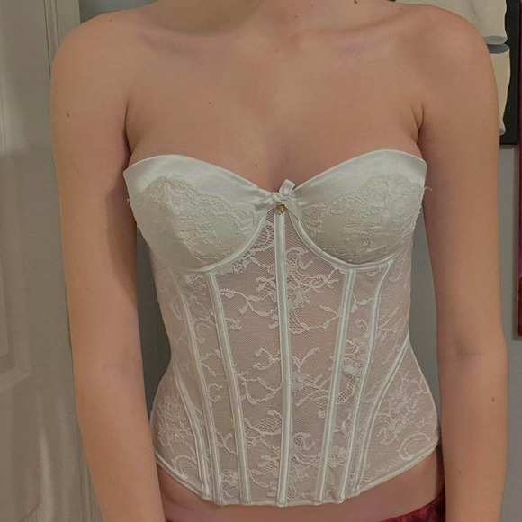 vintage victorias secret i do white corset - Picture 2 of 4